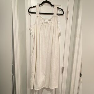 NWOT Serengeti Size XL White Terry Cloth Pullover Mini Dress Coverup Pockets